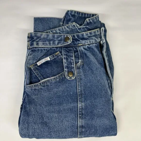 Vintage 80’s Blue Jeans Don’t Stop Denim Baggy Junior Women’s Size 11/12 - Picture 11 of 11